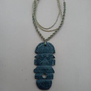 Unisex Tumi Handmade Macramé Thread Natural Stone Necklace